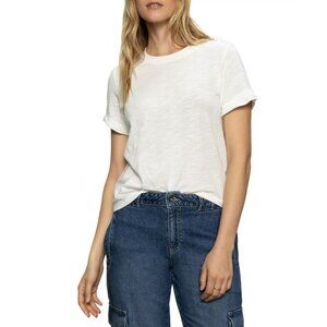 49$ Sanctuary Perfect Remix Crew Neck T-Shirt Top Women's Size XS White